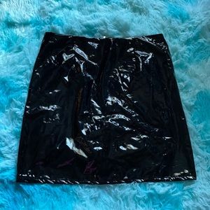 Leather black skirt